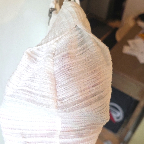 IRO White Textured Mini Dress Tulip Short Sleeve Jacqueta Xs - Picture 7 of 7